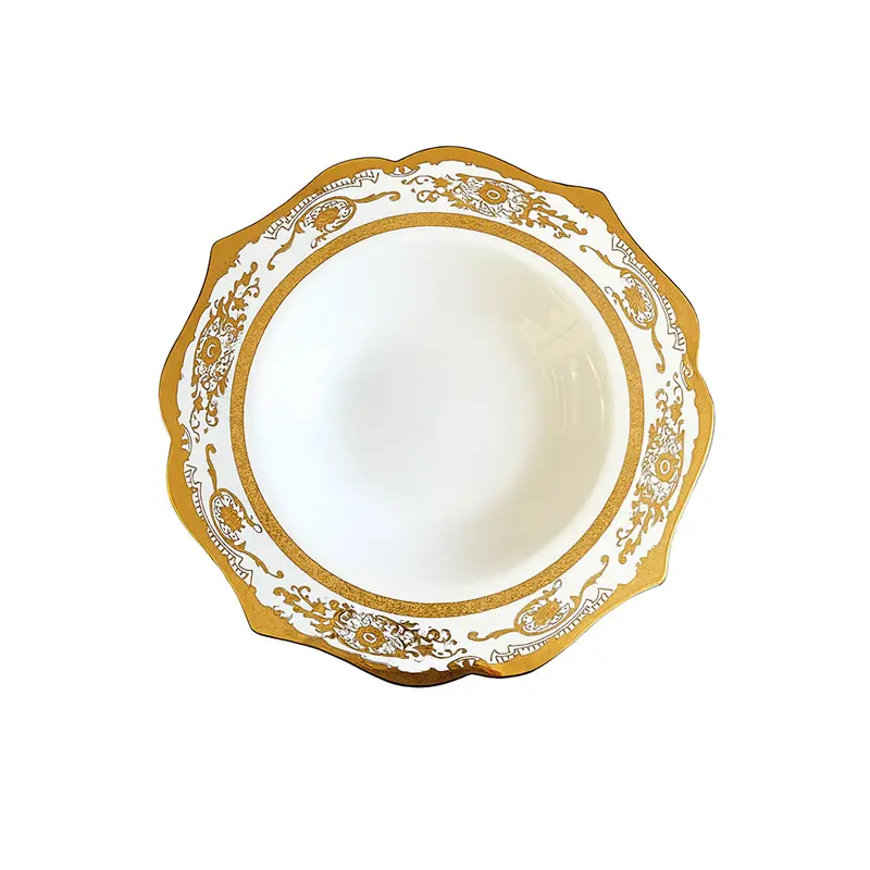 Ceramic Plate with golden rim .jpg